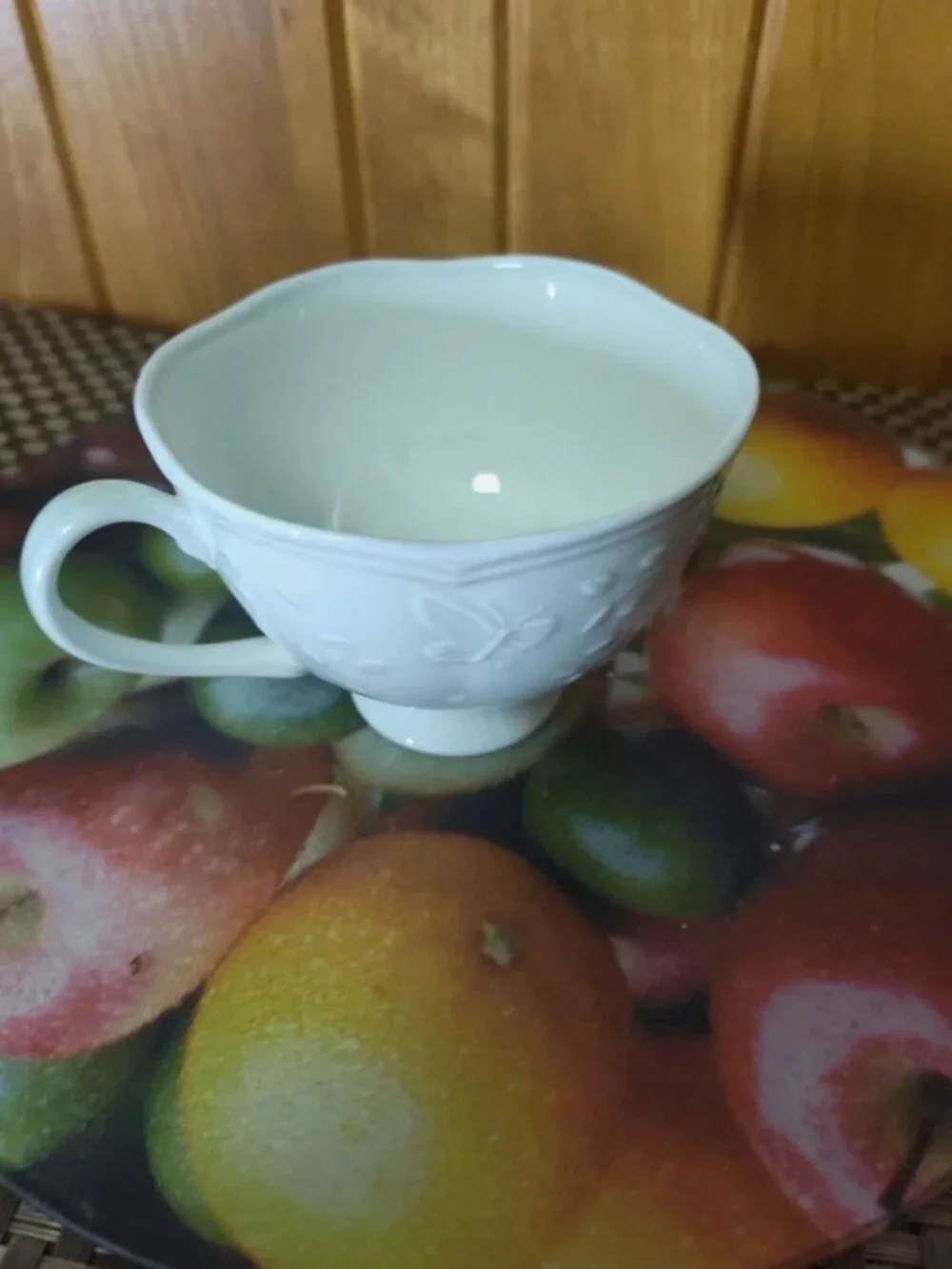 Lenox Butterfly Meadow Leaf Embossed Footed Cup Saucer & Plate Set of 3